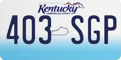 KY license plate 403SGP
