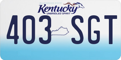 KY license plate 403SGT