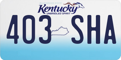 KY license plate 403SHA