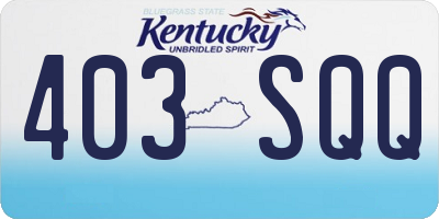 KY license plate 403SQQ
