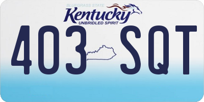KY license plate 403SQT
