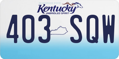 KY license plate 403SQW