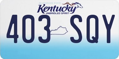 KY license plate 403SQY