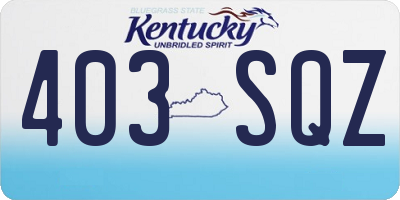 KY license plate 403SQZ