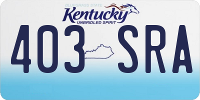 KY license plate 403SRA
