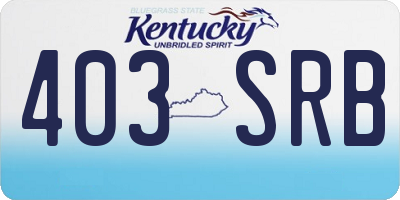 KY license plate 403SRB