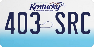 KY license plate 403SRC