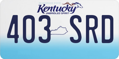 KY license plate 403SRD