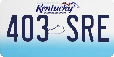 KY license plate 403SRE