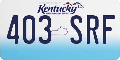 KY license plate 403SRF