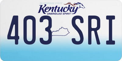 KY license plate 403SRI