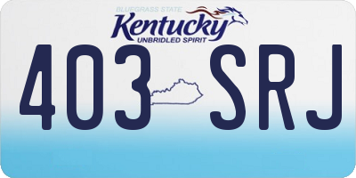 KY license plate 403SRJ