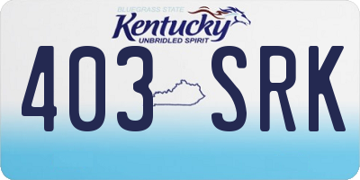 KY license plate 403SRK