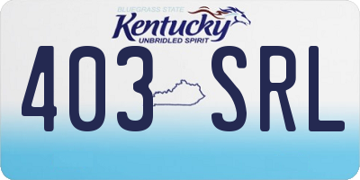 KY license plate 403SRL