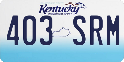 KY license plate 403SRM