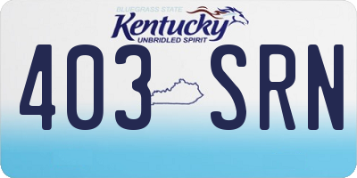 KY license plate 403SRN