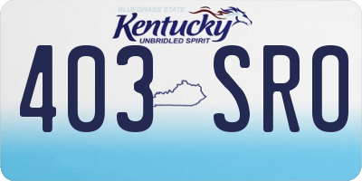KY license plate 403SRO