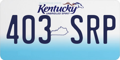KY license plate 403SRP