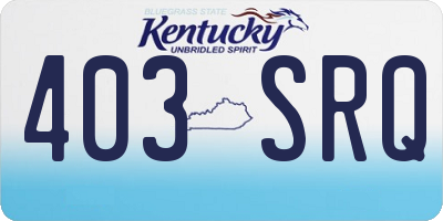 KY license plate 403SRQ