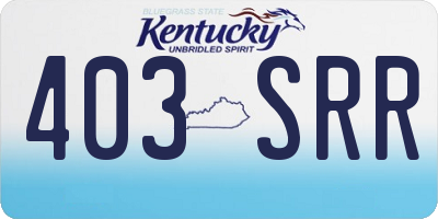 KY license plate 403SRR