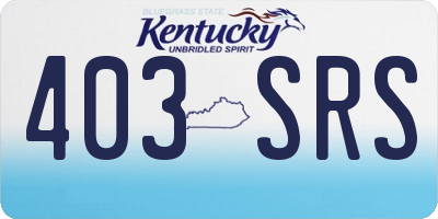 KY license plate 403SRS