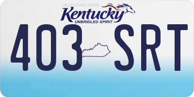 KY license plate 403SRT