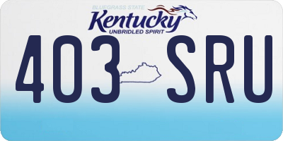 KY license plate 403SRU