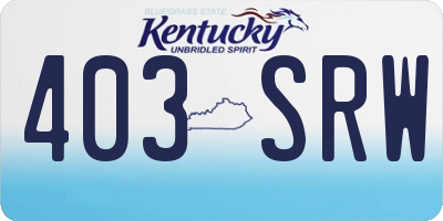 KY license plate 403SRW