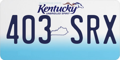 KY license plate 403SRX