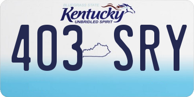 KY license plate 403SRY