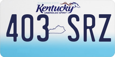 KY license plate 403SRZ