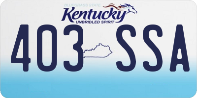 KY license plate 403SSA