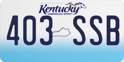 KY license plate 403SSB