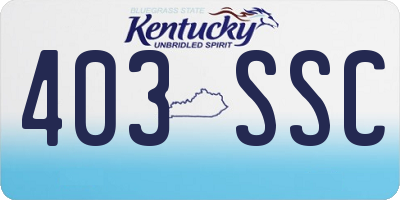 KY license plate 403SSC