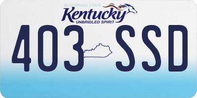 KY license plate 403SSD