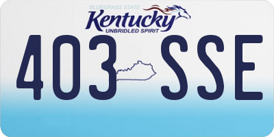 KY license plate 403SSE