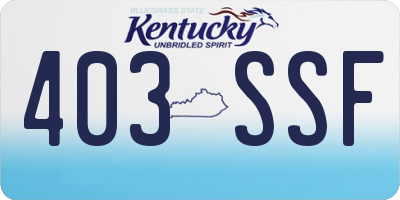 KY license plate 403SSF