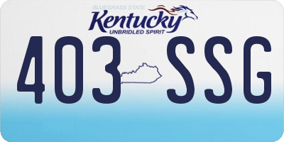 KY license plate 403SSG
