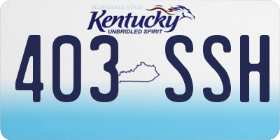 KY license plate 403SSH