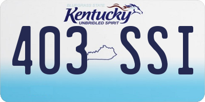 KY license plate 403SSI