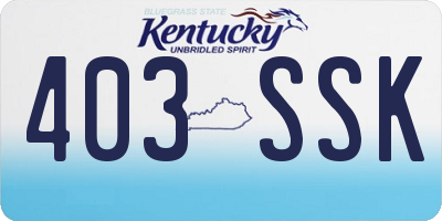 KY license plate 403SSK