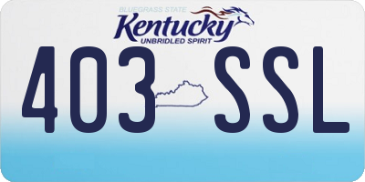 KY license plate 403SSL
