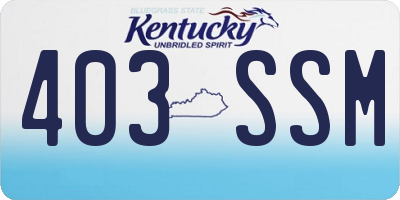 KY license plate 403SSM