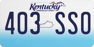 KY license plate 403SSO
