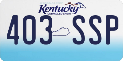 KY license plate 403SSP
