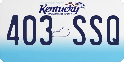 KY license plate 403SSQ