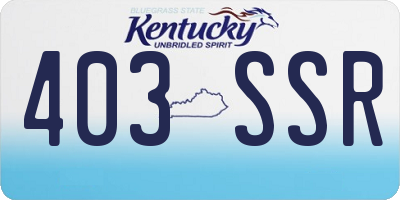KY license plate 403SSR