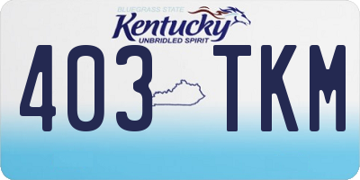 KY license plate 403TKM