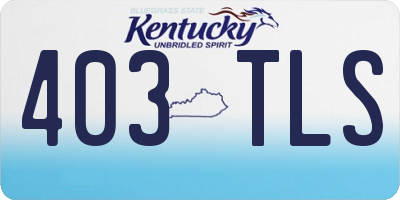 KY license plate 403TLS