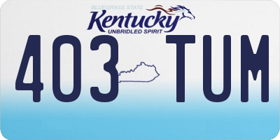 KY license plate 403TUM